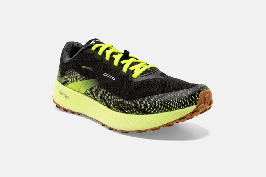 Brooks Catamount Trail Running Shoes Mens - Black/Green - ZOTEL-0917